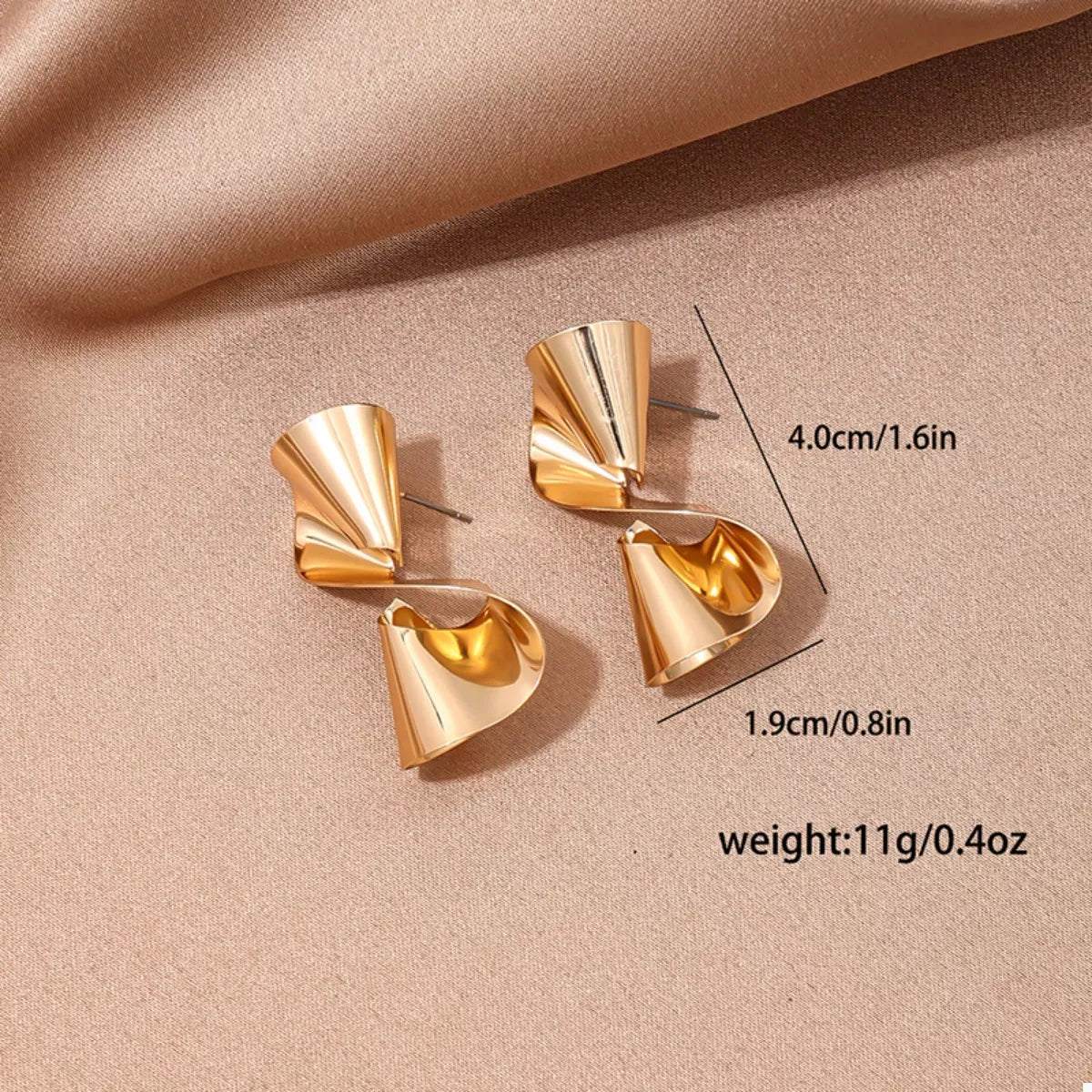 18K Gold-Plated Twist Earrings - Tigbul's Variety Fashion Shop