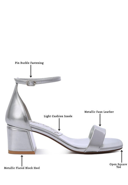 Makena Metallic Block Heel Sandals - Tigbul's Variety Fashion Shop