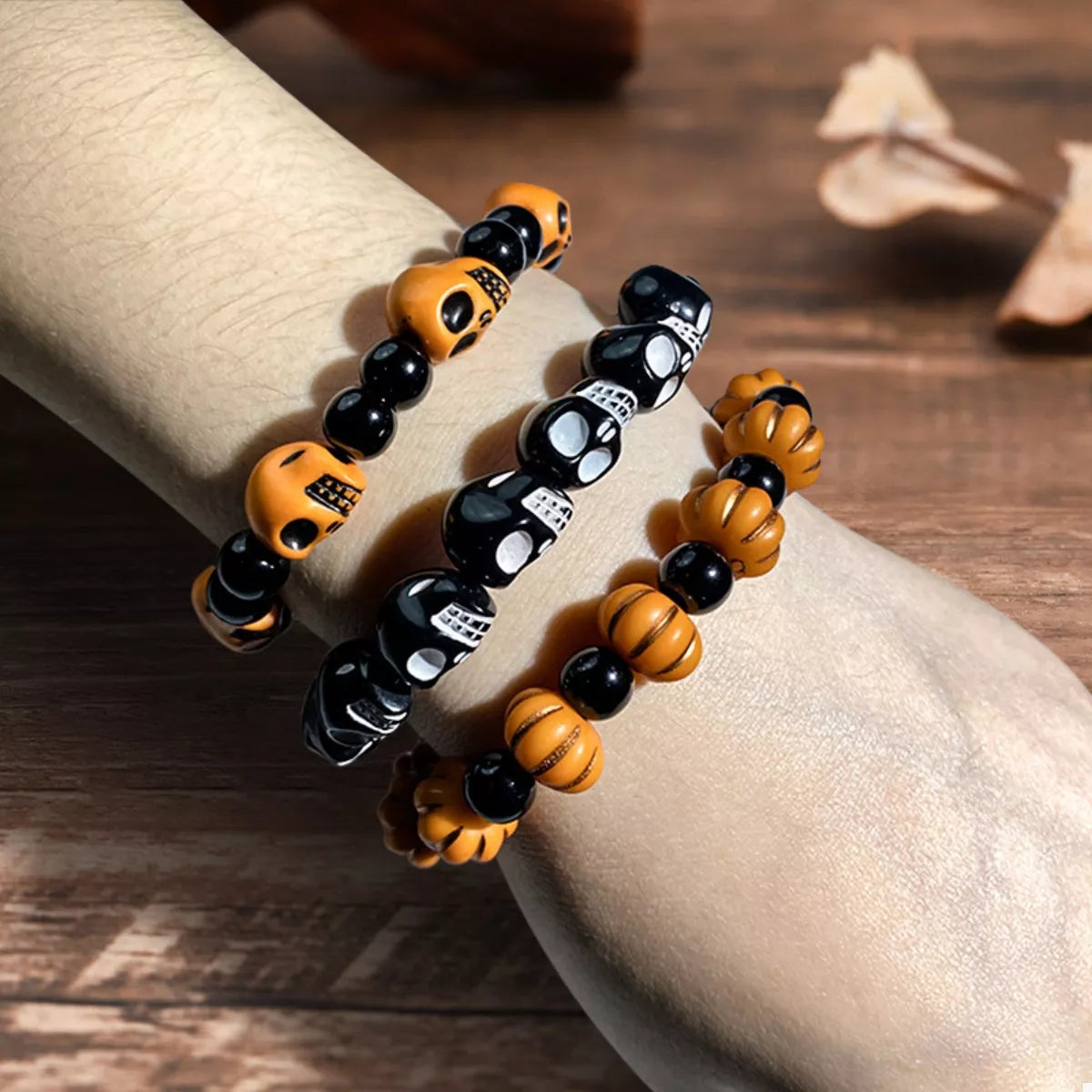 3 Piece Halloween Beaded Bracelet - Tigbul's Variety Fashion Shop