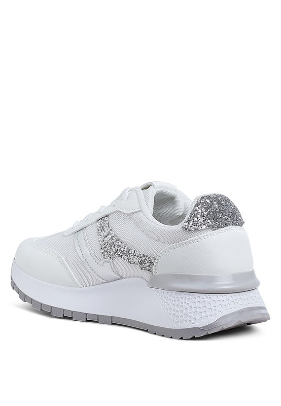 Tapers Glitter Detail Chunky Sneakers - Tigbul's Variety Fashion Shop