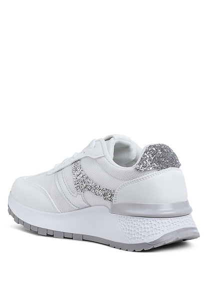Tapers Glitter Detail Chunky Sneakers - Tigbul's Variety Fashion Shop