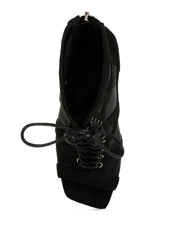 Anarki Mesh Lace-Up Ankle Boots - Tigbul's Variety Fashion Shop