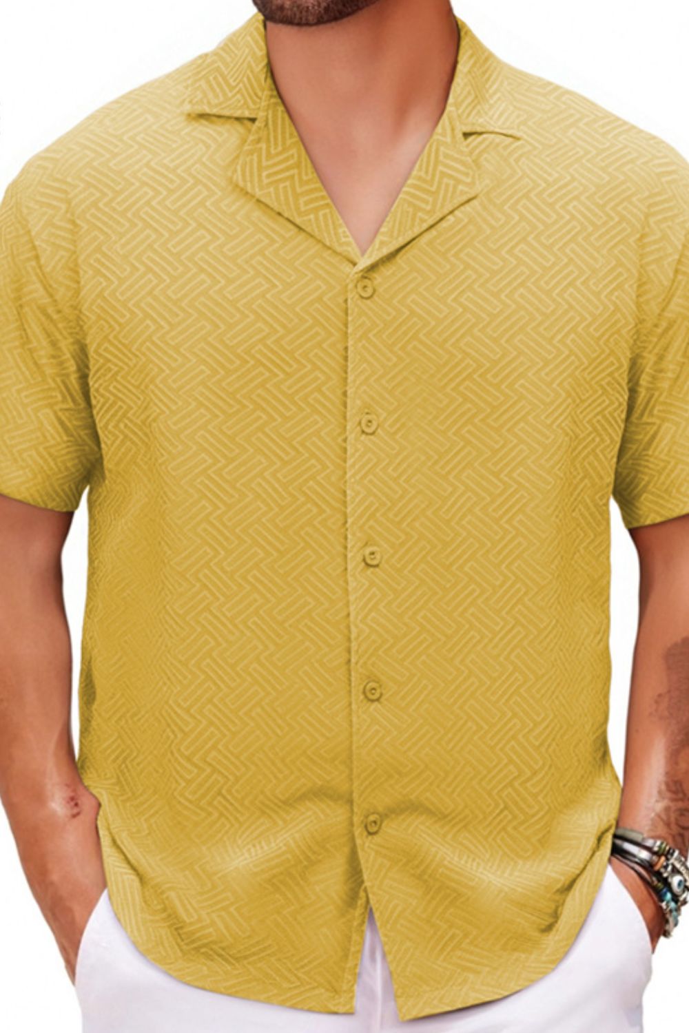 Men's Plus Size Button Down Short Sleeve Shirt - Tigbul's Variety Fashion Shop
