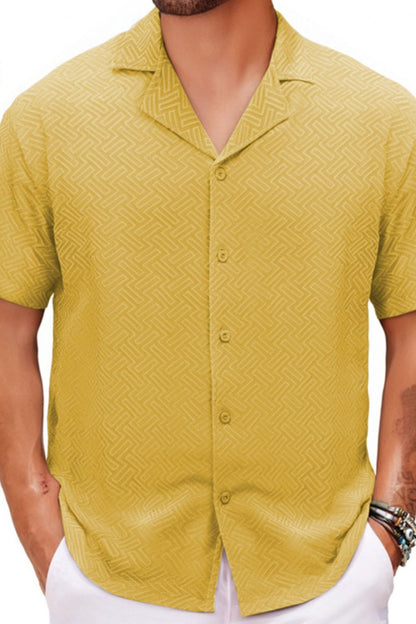 Men's Plus Size Button Down Short Sleeve Shirt - Tigbul's Variety Fashion Shop
