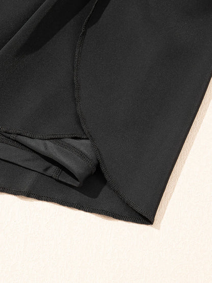High Waisted Drawstring Swim Shorts - Tigbul's Variety Fashion Shop