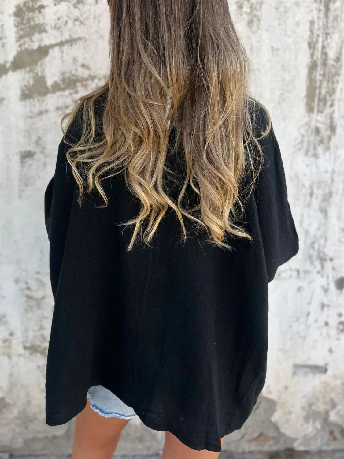 Full Size One Button Long Sleeve Shirt - Tigbul's Variety Fashion Shop