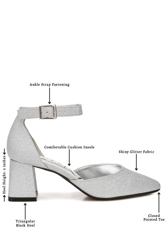 Taznia Glitter Block Heel Sandals - Tigbul's Variety Fashion Shop