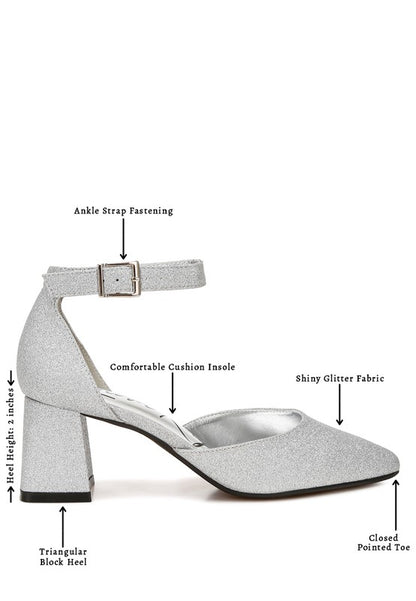 Taznia Glitter Block Heel Sandals - Tigbul's Variety Fashion Shop