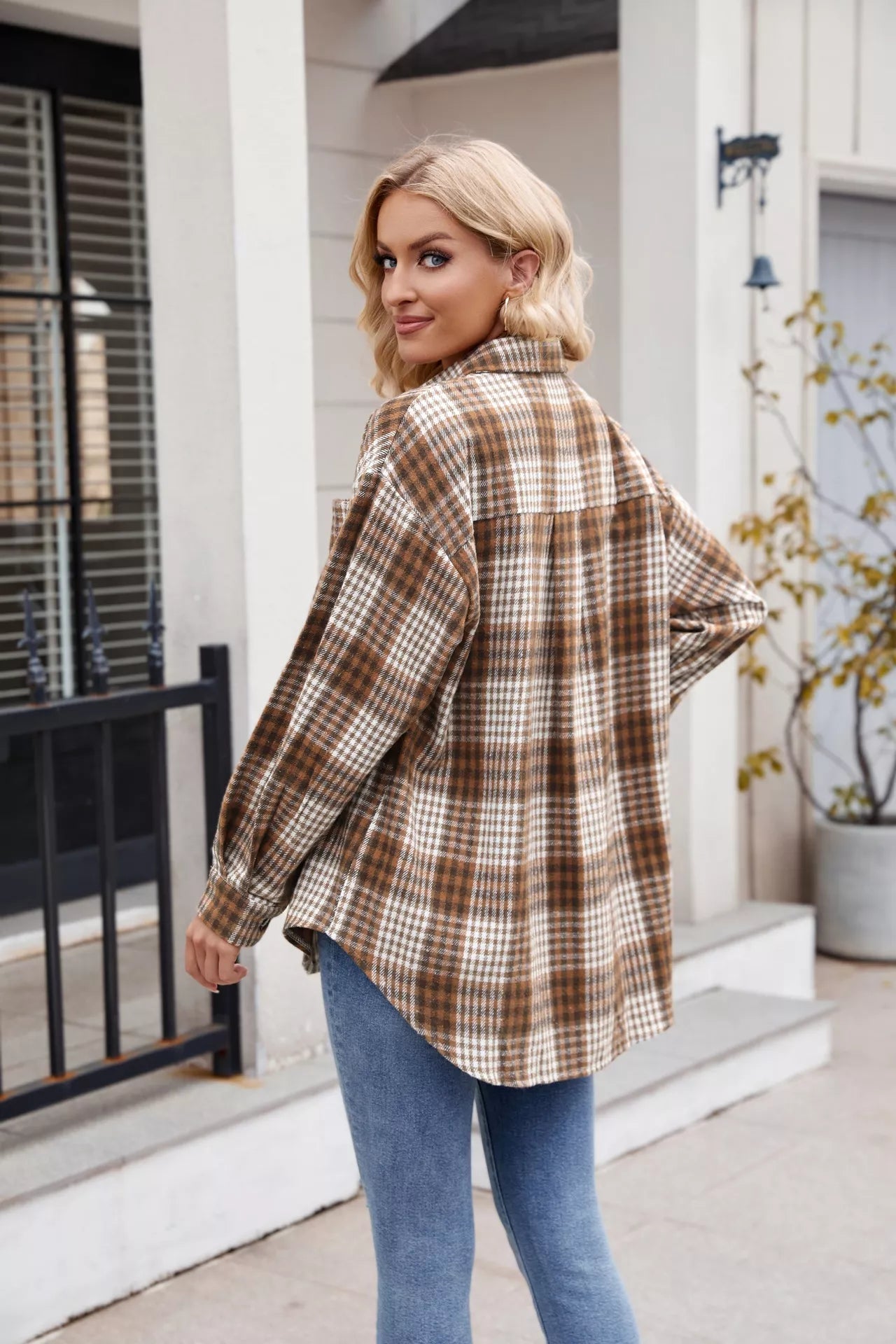 Casual Plaid Long Sleeve Shirt - Tigbul's Variety Fashion Shop