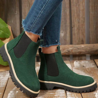 Round Toe Block Heels Boots - Tigbul's Variety Fashion Shop