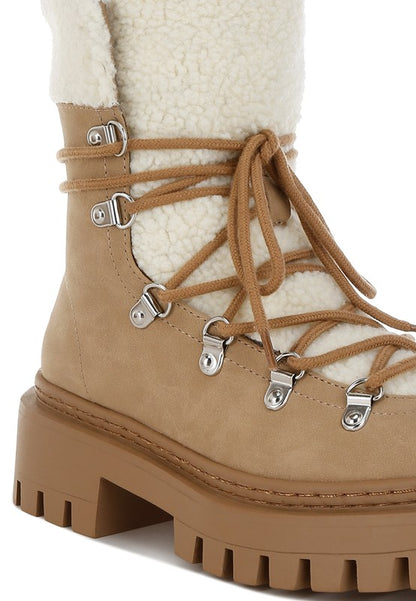 Omul Fleece & Faux Leather Boots - Tigbul's Variety Fashion Shop
