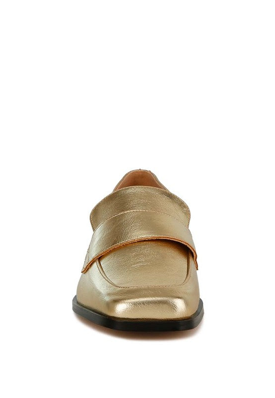 Jongs Metallic Penny Loafers - Tigbul's Variety Fashion Shop