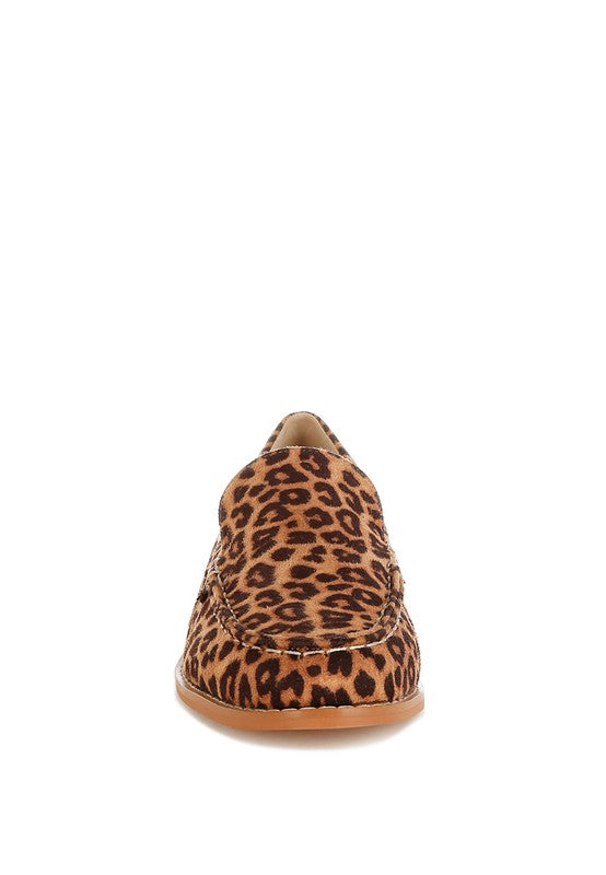 Cacani Leopard Print Heeled Loafers - Tigbul's Variety Fashion Shop