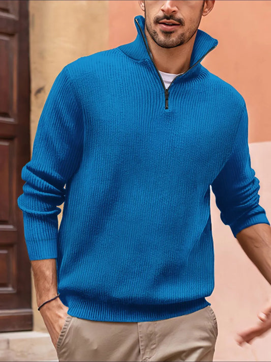 Men's Full Size Quarter Zip Long Sleeve Top Plus Size - Tigbul's Variety Fashion Shop