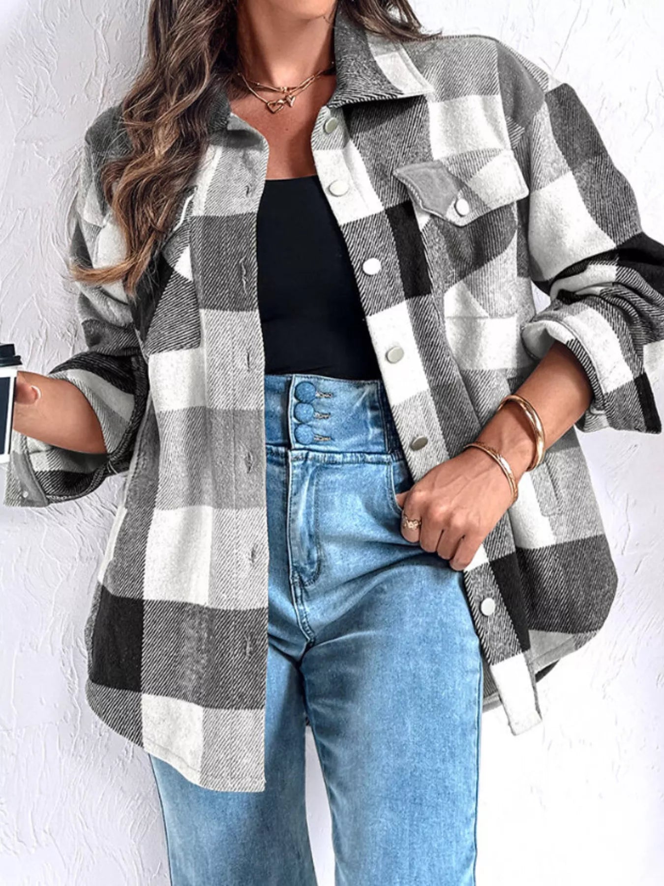 Plaid Button-Up Long Sleeve Shirt - Tigbul's Variety Fashion Shop