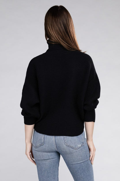 Viscose Dolman Sleeve Turtleneck Sweater - Tigbul's Variety Fashion Shop