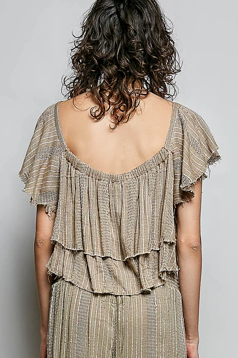 POL Off-Shoulder Ruffle Crop Top - Tigbul's Variety Fashion Shop