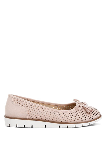 Pacer Perforated Leather Ballerinas - Tigbul's Variety Fashion Shop