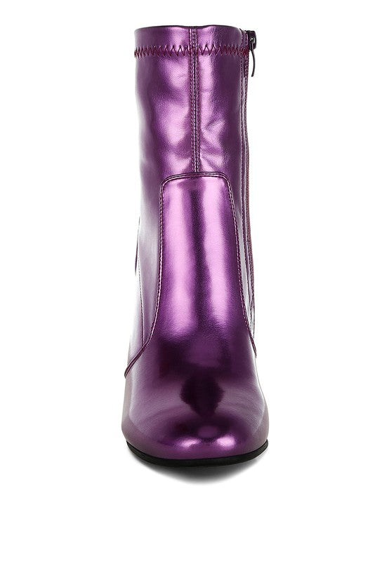 Tirana Metallic Pleather Sock Boots - Tigbul's Variety Fashion Shop