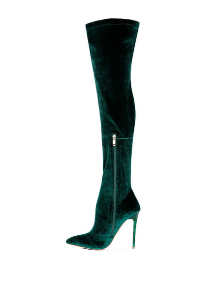 Stiletto Velvet Over The Knee Boots - Tigbuls Variety Fashion