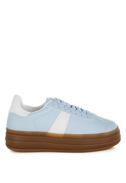 Knockout Faux Leather Lace-Up Sneakers - Tigbul's Variety Fashion Shop