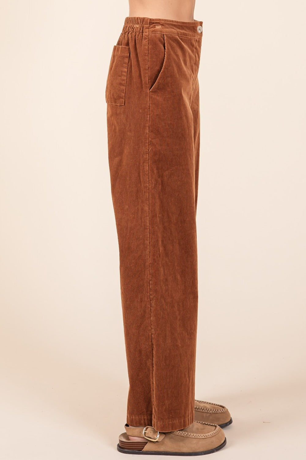 Mittoshop Corduroy Back Elastic Waist Pants - Tigbul's Variety Fashion Shop