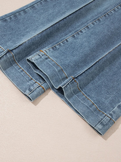 High-Waisted Flare Jeans with Seam Detail - Tigbul's Variety Fashion Shop