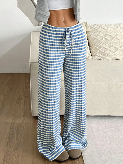 Striped Wide Leg Drawstring Pants - Tigbul's Variety Fashion Shop