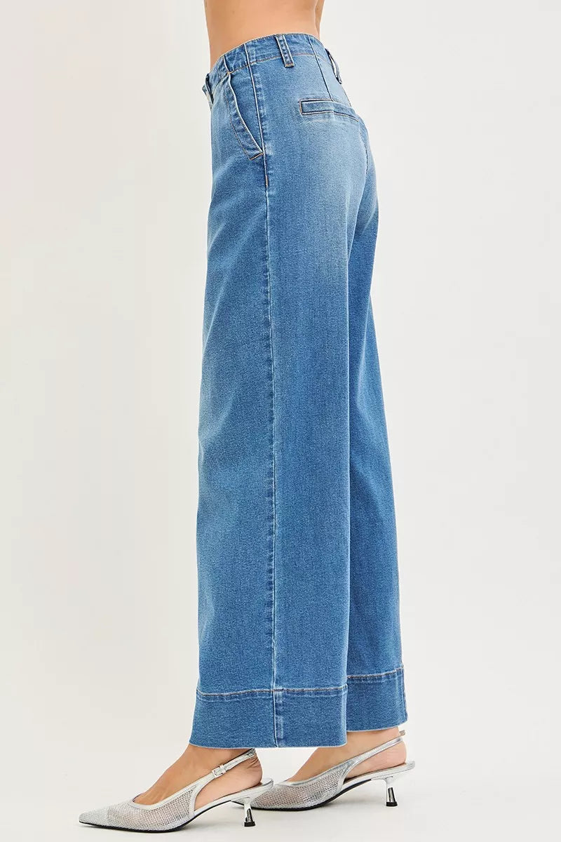 RISEN Slouchy Wide Leg Jeans With Pleats - Tigbul's Variety Fashion Shop