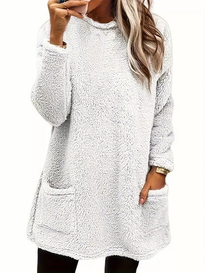 Fleece Long Sleeve Sweatshirt - Tigbul's Variety Fashion Shop