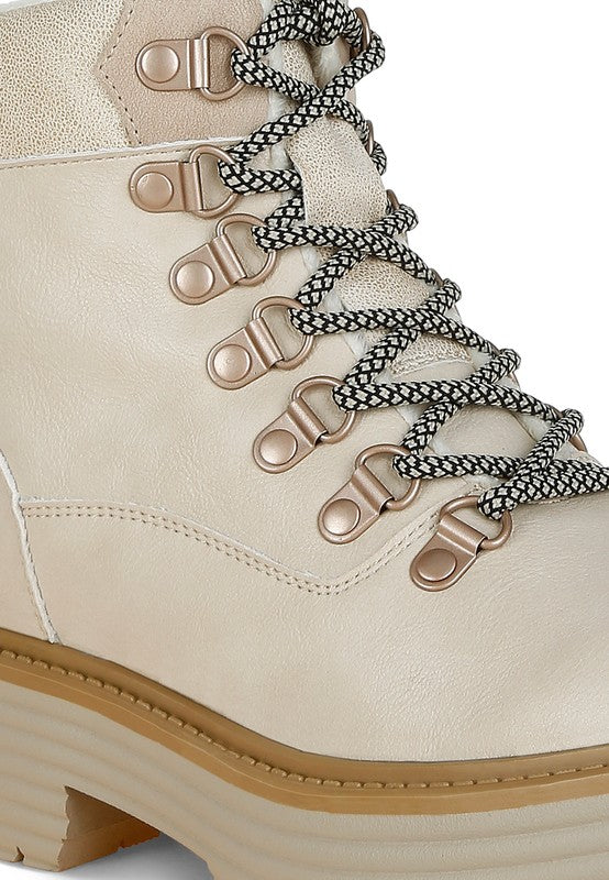 Boskoff Lace-Up Chunky Warm Ankle Boots - Tigbul's Variety Fashion Shop