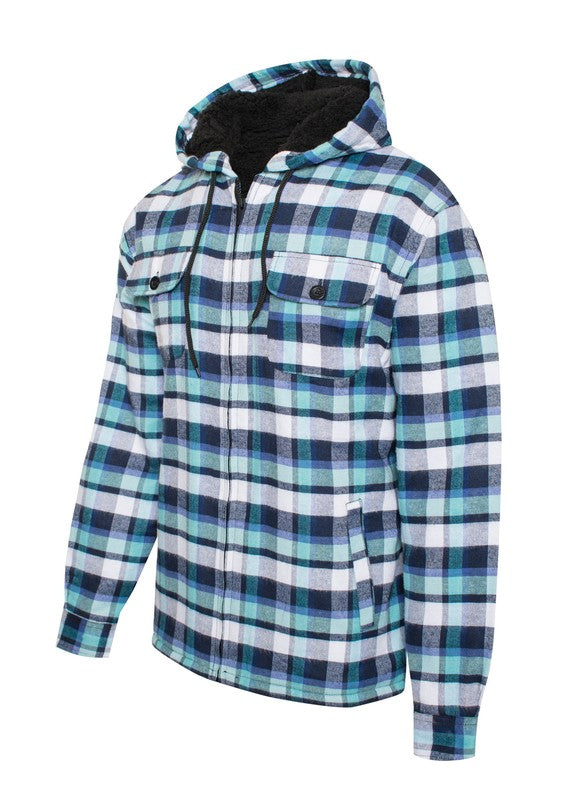 Men's Flannel Sherpa Lining Jacket - Tigbul's Variety Fashion Shop