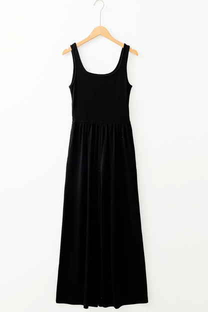 Cutout Scoop Neck Wide Strap Jumpsuit - Tigbul's Variety Fashion Shop