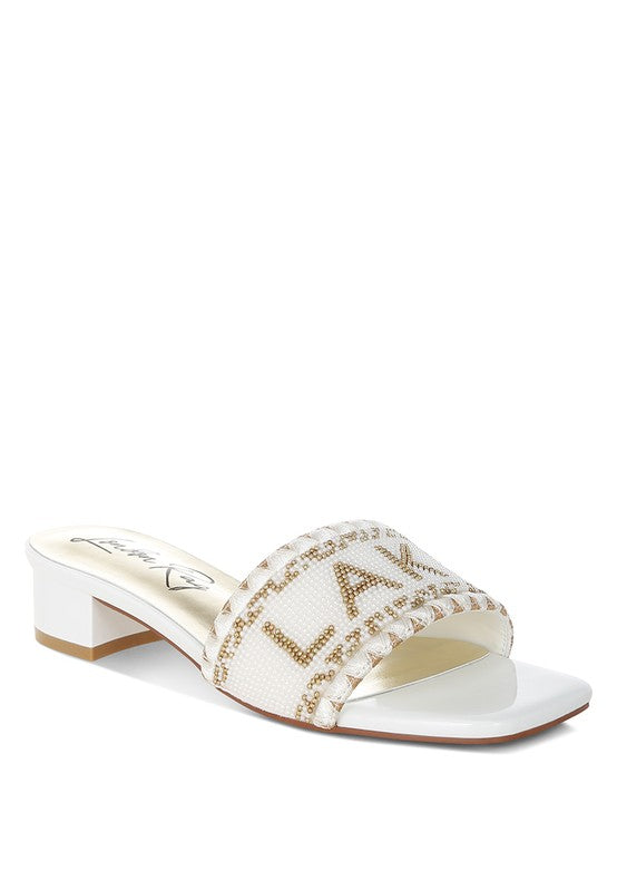 Vacay Babe Lake Como Beaded Slip-On Heels - Tigbul's Variety Fashion Shop