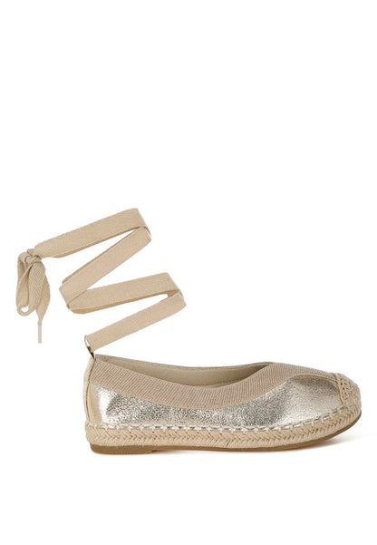 Zayal Metallic Detachable Lace Espadrilles - Tigbul's Variety Fashion Shop