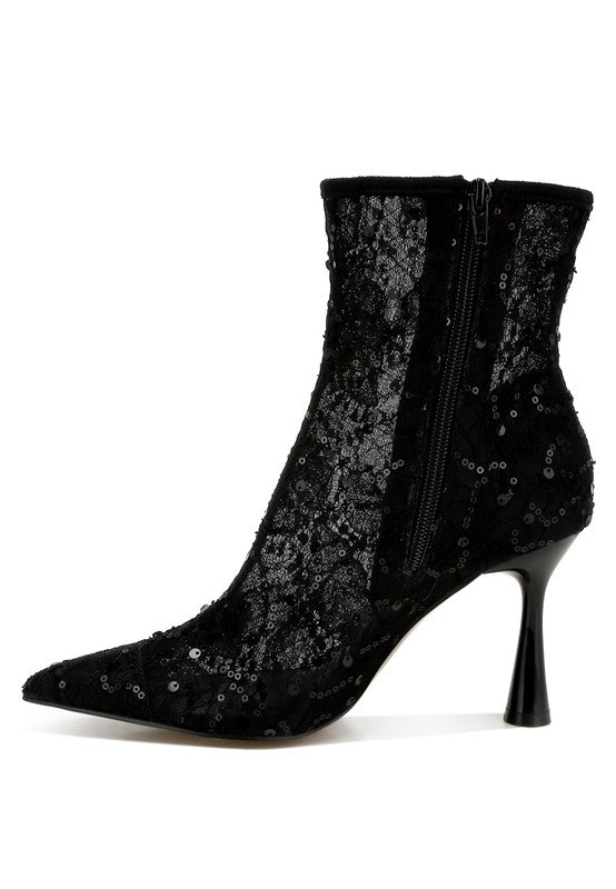 Samia Sequin Lace Boots - Tigbul's Variety Fashion Shop