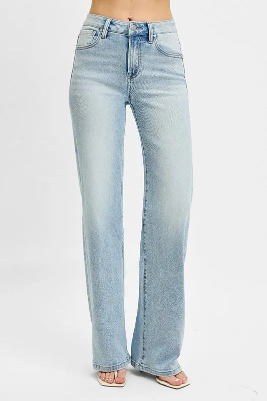 RISEN High Rise Wide Leg 90's Jeans - Tigbul's Variety Fashion Shop