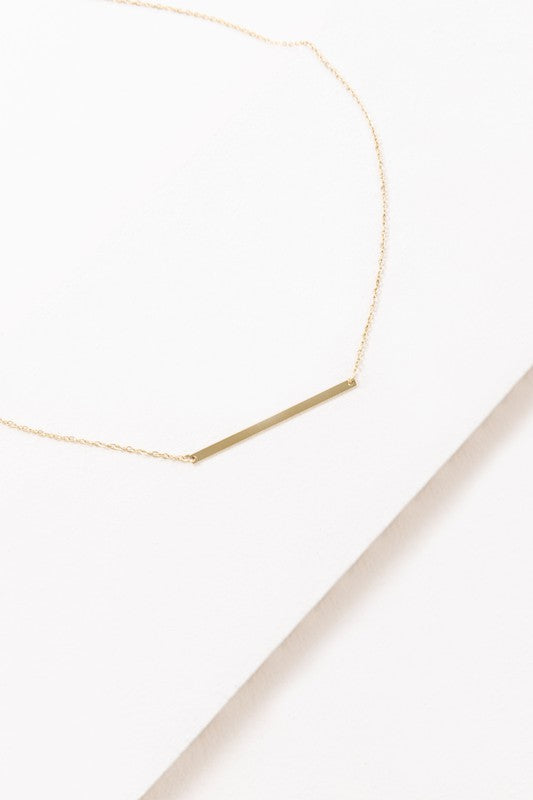 Modern Minimalist Bar Necklace 14K - Tigbuls Variety Fashion