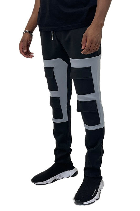 SQUARE BLOCK TRACK PANTS - GREY - Tigbuls Variety Fashion