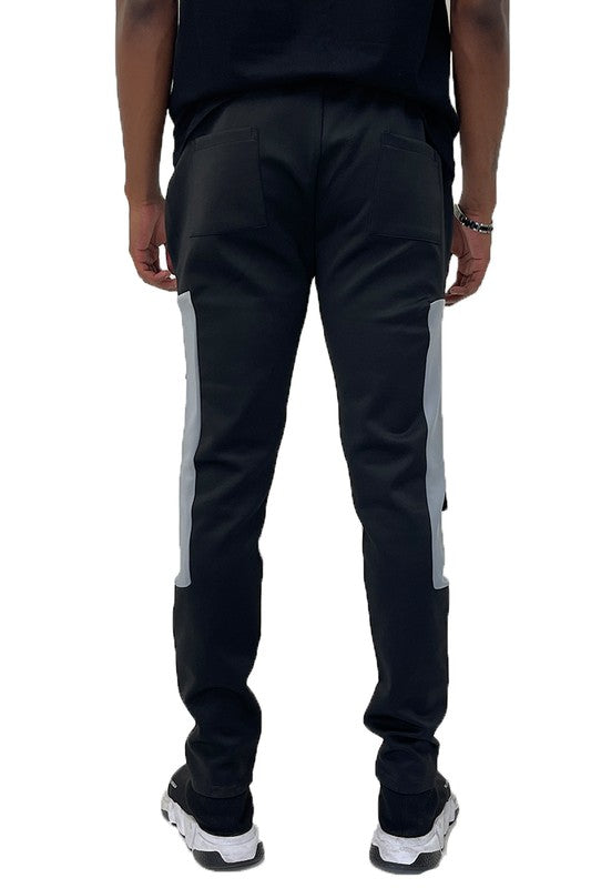 SQUARE BLOCK TRACK PANTS - GREY - Tigbuls Variety Fashion