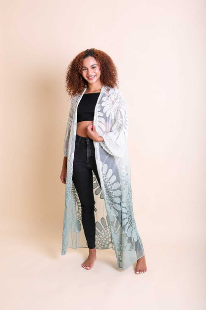 Ombre Bohemian Lace Kimono - Tigbuls Variety Fashion