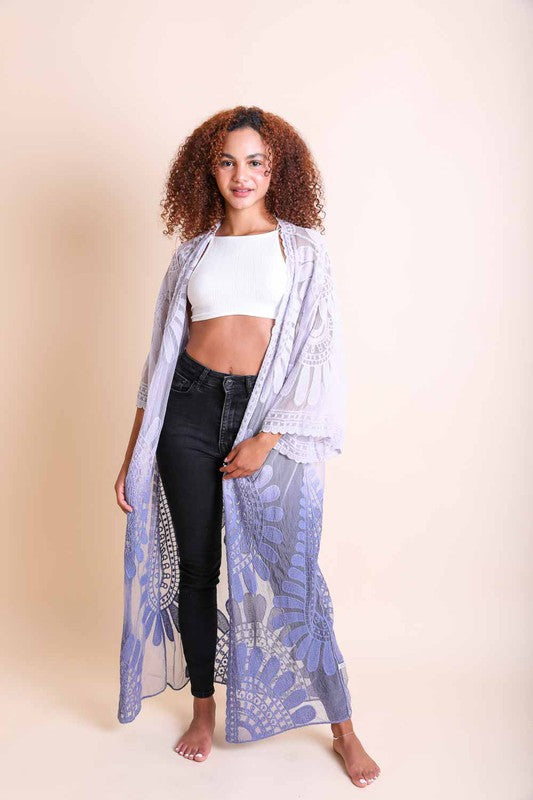 Ombre Bohemian Lace Kimono - Tigbuls Variety Fashion