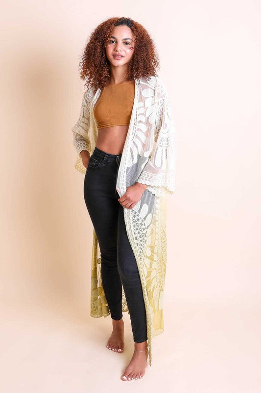 Ombre Bohemian Lace Kimono - Tigbuls Variety Fashion