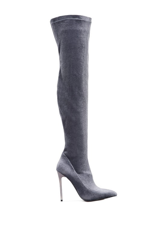 Stiletto Velvet Over The Knee Boots - Tigbuls Variety Fashion