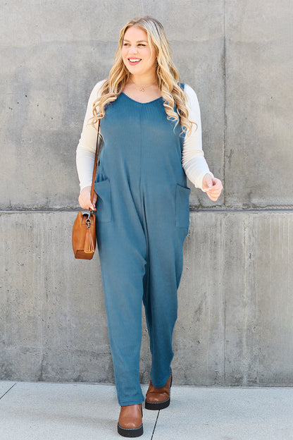 Sleeveless Straight Jumpsuit Sizes Small to 3XL - Tigbul's Variety Fashion Shop