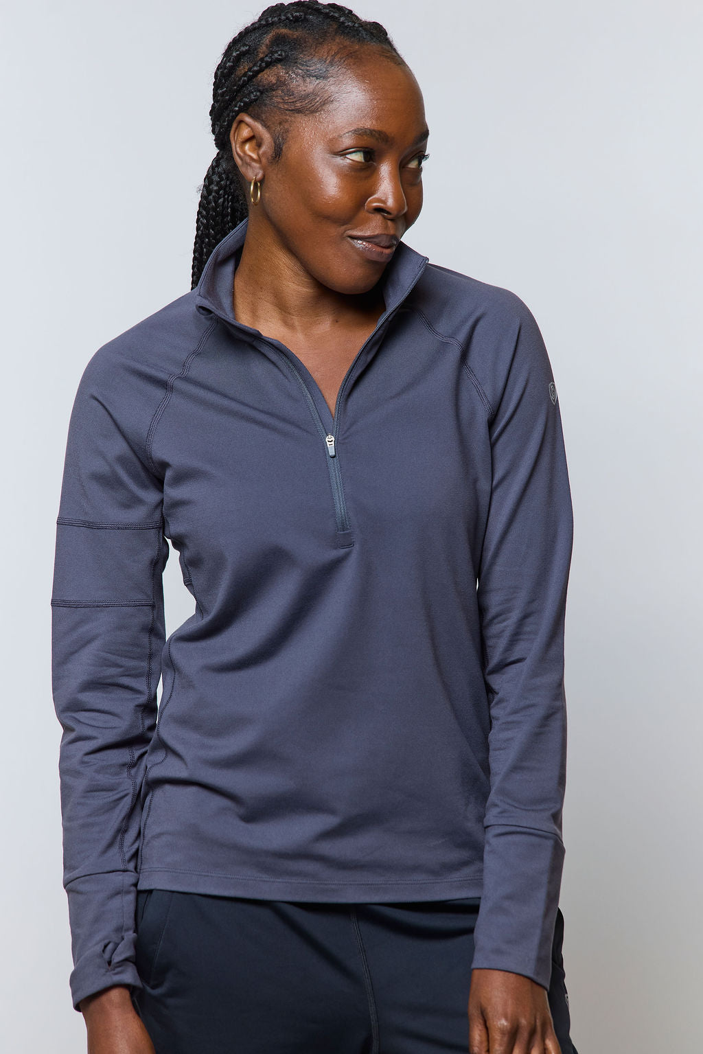 Foudy Mid-Weight Long Sleeve ½ Zip Top - Tigbul's Variety Fashion Shop