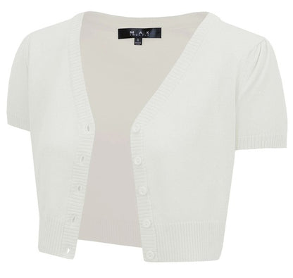 Cropped Bolero Button Down plus Cardigan Sweater - Tigbul's Variety Fashion Shop