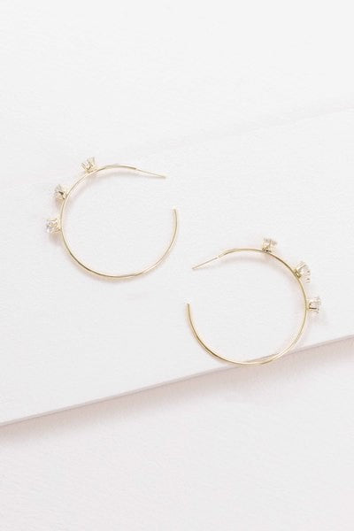 Diamond Studded Hoop Earrings - Tigbuls Variety Fashion