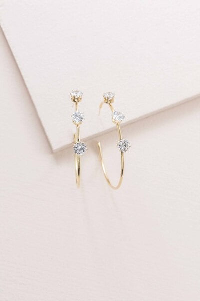 Diamond Studded Hoop Earrings - Tigbuls Variety Fashion