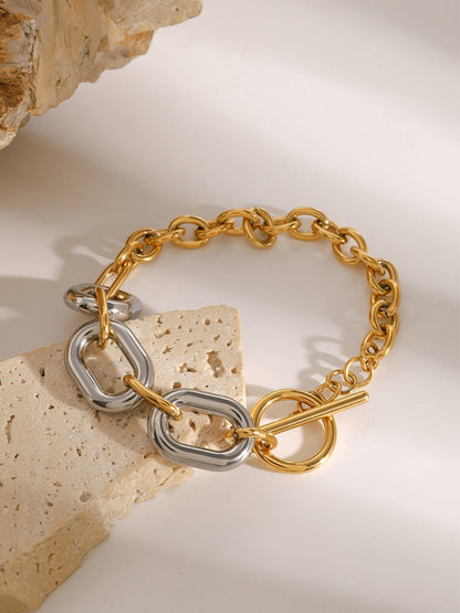 18K Gold-Plated Stainless Steel Chain Bracelet - Tigbul's Variety Fashion Shop